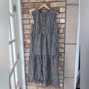 Everlane Gingham Tiered Sleeveless Dress size small